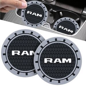 Dodge Ram car cup Coasters in black and gray. Set of 2 NWT